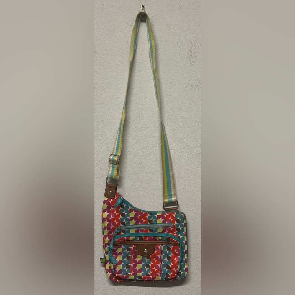 Lily Bloom Sling Bag Multicolor Crossbody Purse - Flaw Key‎ String Peeling C Pic